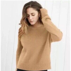 Jenni Kayne Atlas Size S Wool Cashmere Sweater Camel Beige